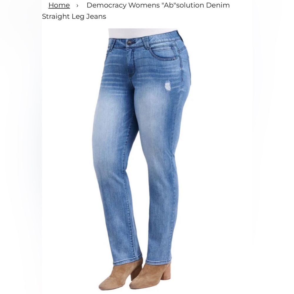 DEMOCRACY WOMENS "AB"SOLUTION DENIM STRAIGHT LEG JEANS NWT Size 14